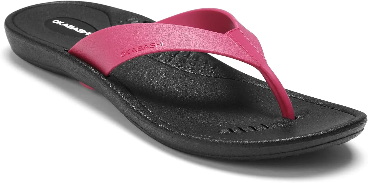 OKABASHI Women's Breeze Flip Flop | Contoured Footbed w/Arch Support for All-Day Comfort | Slip-Resistant & Waterproof | Sustainably Made in The USA