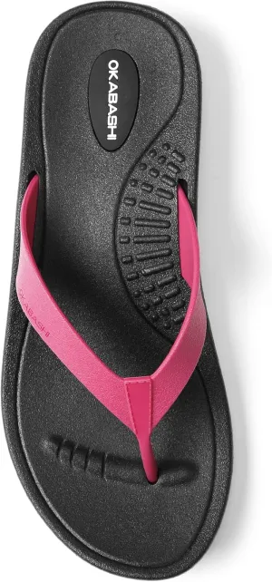 OKABASHI Women's Breeze Flip Flop | Contoured Footbed w/Arch Support for All-Day Comfort | Slip-Resistant & Waterproof | Sustainably Made in The USA