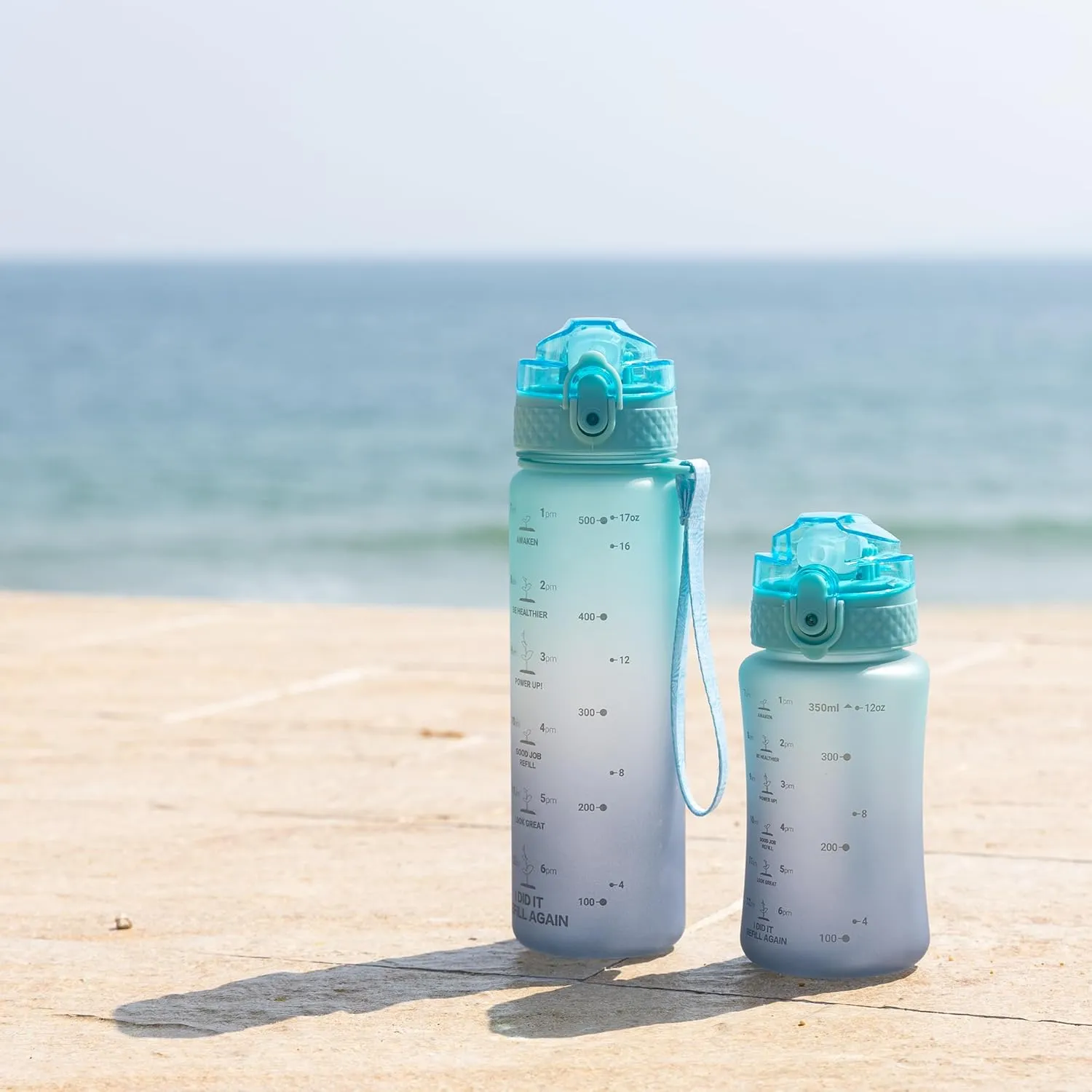 OLDLEY Kids Water Bottle for School, 12 oz (2 lids) BPA-Free Reusable Leak-proof Durable Tritan Plastic Water Bottles with Straw & Chug Lids, Anti-dust Spout Cover (Bluenavy)