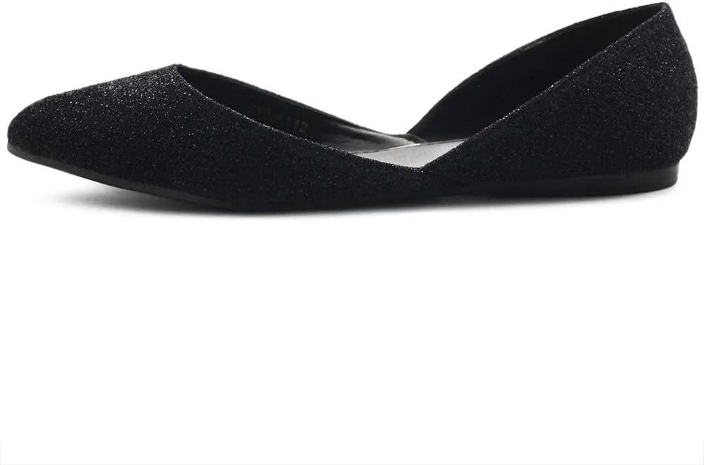 Ollio Women's Shoes Glitter Casual Comfort Light Pointed Toe Ballet Flats F112