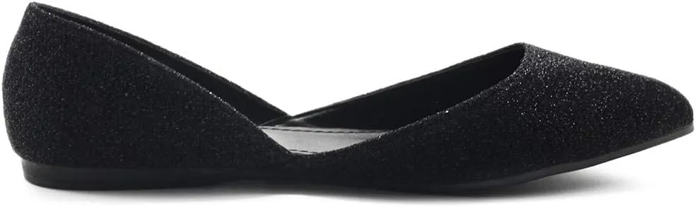 Ollio Women's Shoes Glitter Casual Comfort Light Pointed Toe Ballet Flats F112