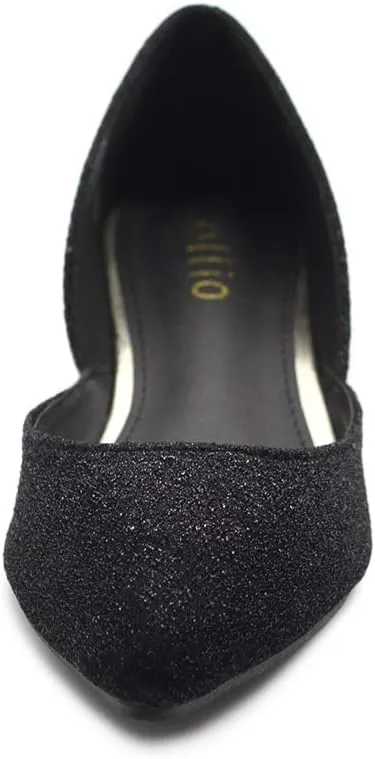 Ollio Women's Shoes Glitter Casual Comfort Light Pointed Toe Ballet Flats F112