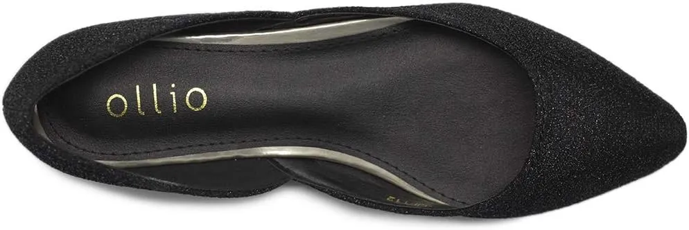 Ollio Women's Shoes Glitter Casual Comfort Light Pointed Toe Ballet Flats F112