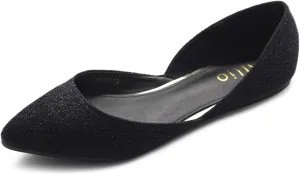 Ollio Women's Shoes Glitter Casual Comfort Light Pointed Toe Ballet Flats F112