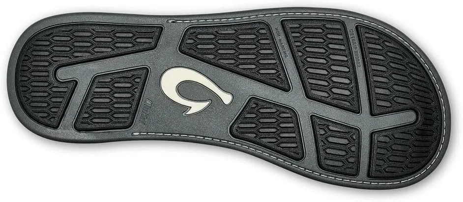 OLUKAI Tuahine Men's Waterproof Leather Sandals, Versatile Beach Flip Flops, Arch Support & Comfort Fit, Lightweight & Durable, Enhanced Grip & Traction