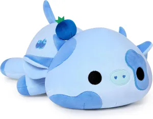 Onsoyours 9 Inch Cow Plush with Blueberry Headwear, Cute Blueberry Cow Stuffed Animal, Little Ultrasoft Plush Toy Gift for Kids