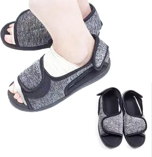 Open Toe Diabetic Shoes for Swollen Feet,Adjustable Walking Shoes Unisex Extra Wide Soft, Reduce Friction Indoor Outdoor Sandals (L)