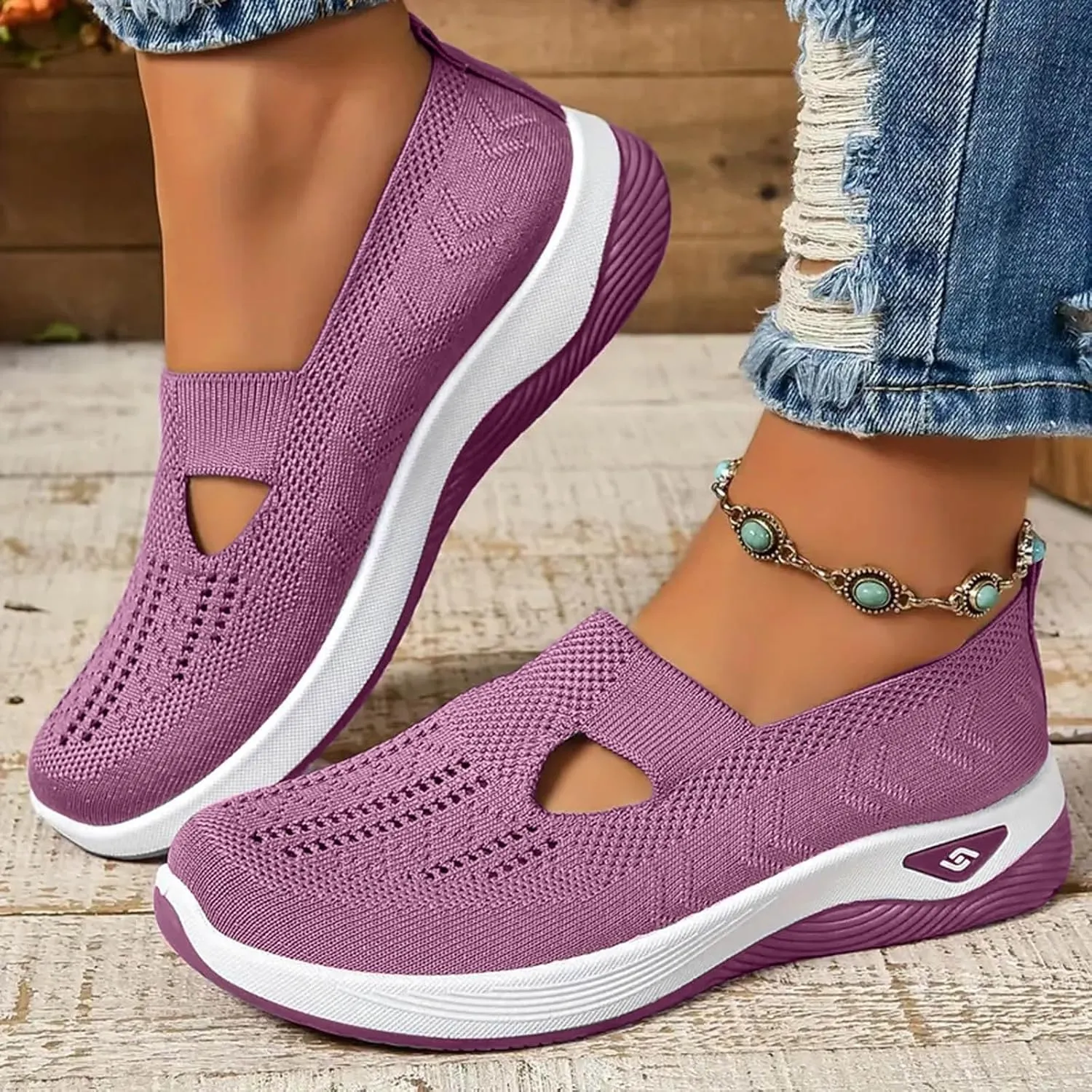 Orthopedic Shoes for Women Walking Shoes 2024 New Breathable Soft Orthopedic Slip-On Indoor Outdoor Casual Shoes