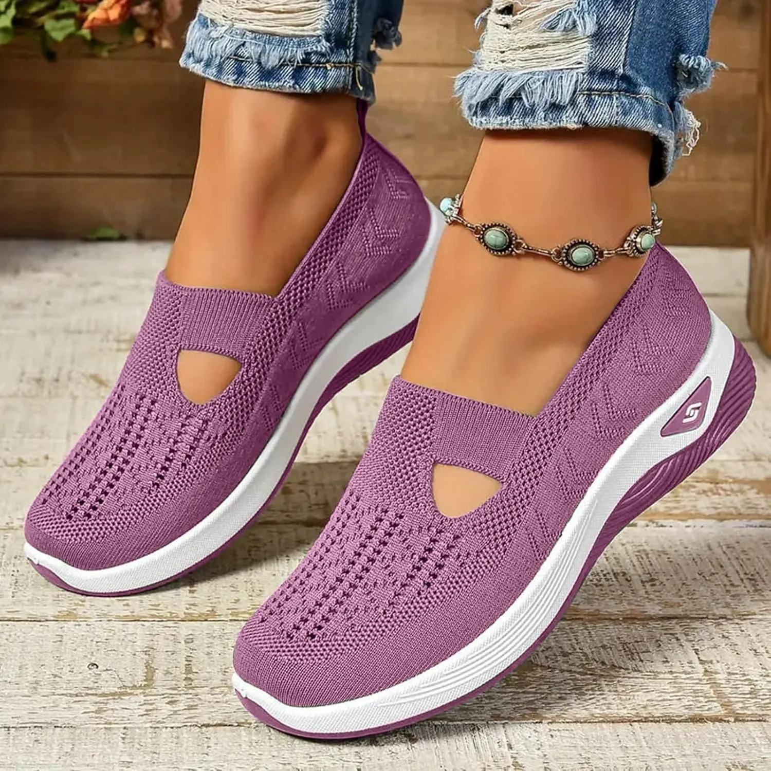 Orthopedic Shoes for Women Walking Shoes 2024 New Breathable Soft Orthopedic Slip-On Indoor Outdoor Casual Shoes