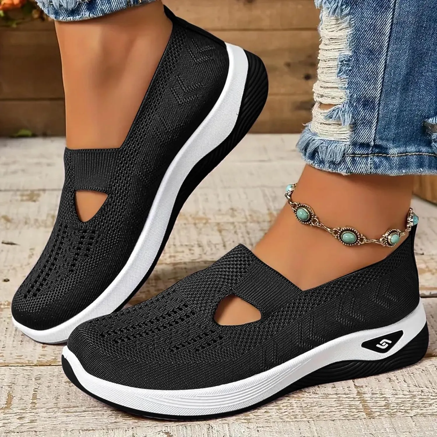 Orthopedic Shoes for Women Walking Shoes 2024 New Breathable Soft Orthopedic Slip-On Indoor Outdoor Casual Shoes