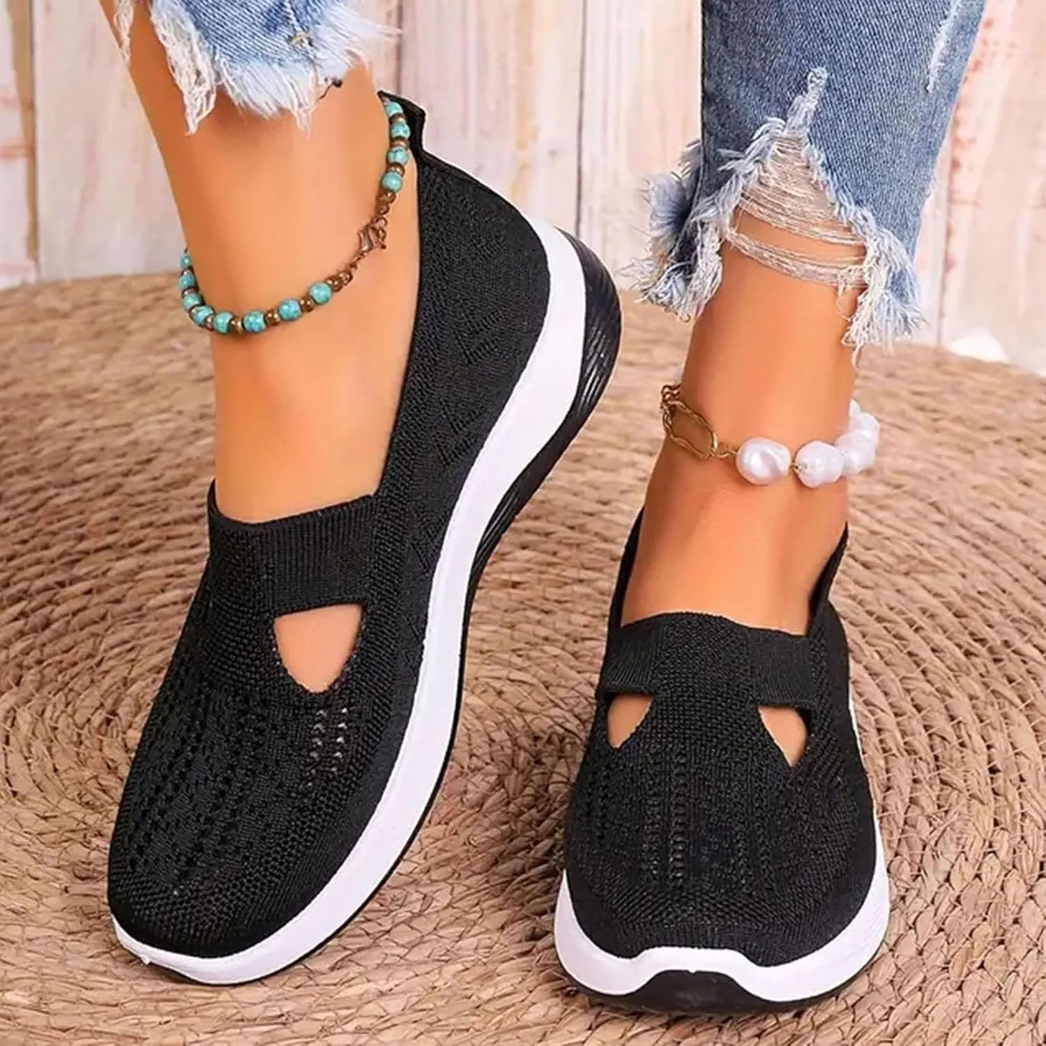 Orthopedic Shoes for Women Walking Shoes 2024 New Breathable Soft Orthopedic Slip-On Indoor Outdoor Casual Shoes