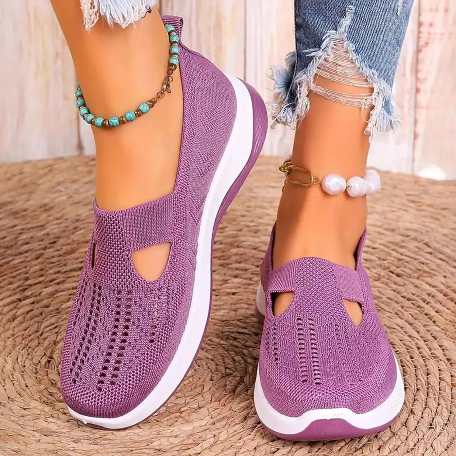 Orthopedic Shoes for Women Walking Shoes 2024 New Breathable Soft Orthopedic Slip-On Indoor Outdoor Casual Shoes