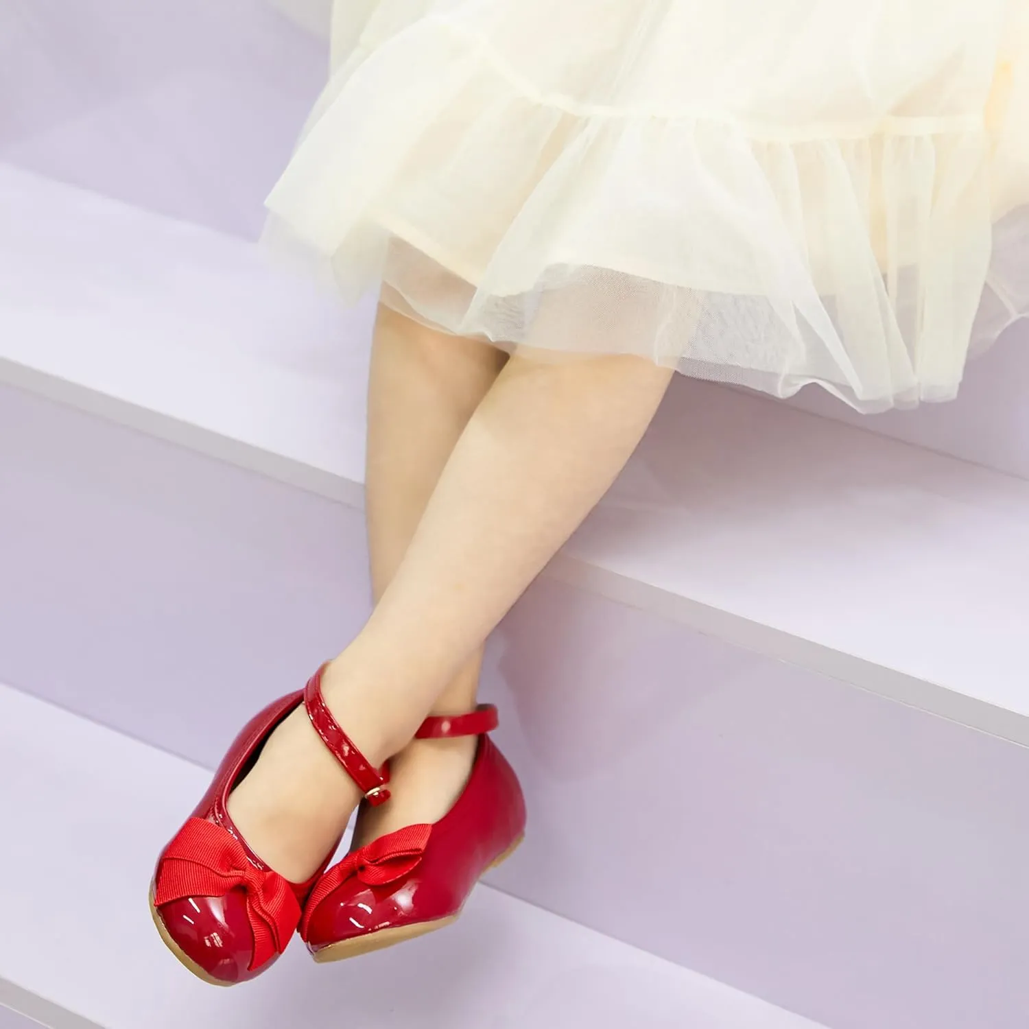 Otter MOMO Toddler Little Girls Princess Shoes Mary Jane Ballerina Flats Flower Girl Dress Shoes