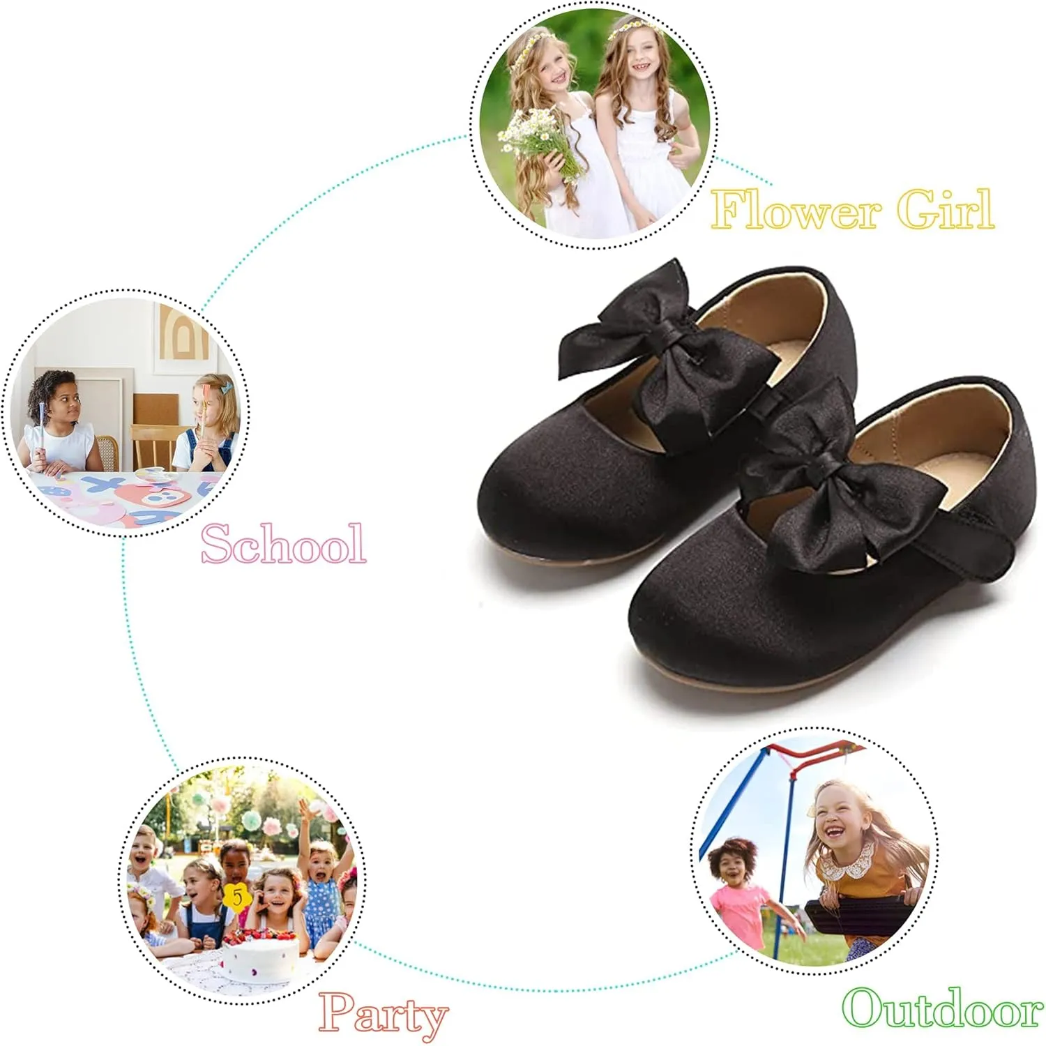 Otter MOMO Toddler Little Girls Princess Shoes Mary Jane Ballerina Flats Flower Girl Dress Shoes