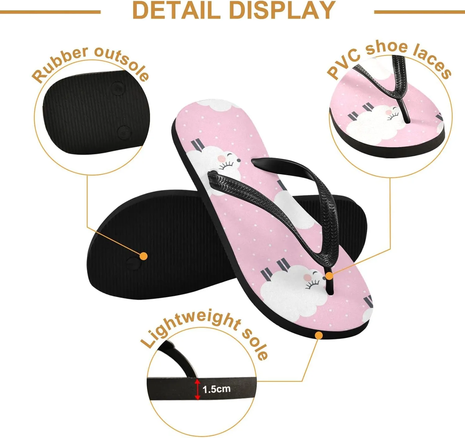 Oyihfvs Flip Flops Flip Sandal Home Slippers Hotel Spa Bedroom for Men Women XS-XXL