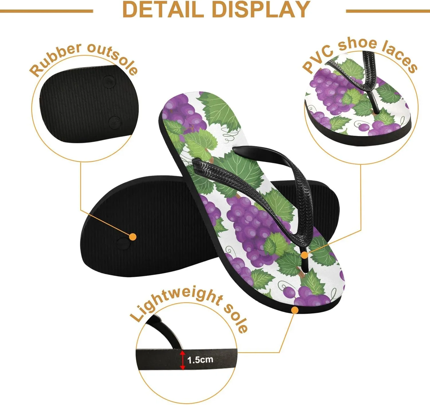 Oyihfvs Flip Flops Flip Sandal Home Slippers Hotel Spa Bedroom for Men Women XS-XXL