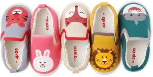 Ozkiz 'Zoo' Animal Slip-On Shoes for Girls Boys Toddler Little Kids_Blue, Pink, Beige, Yellow, Grey US Size 7-11_