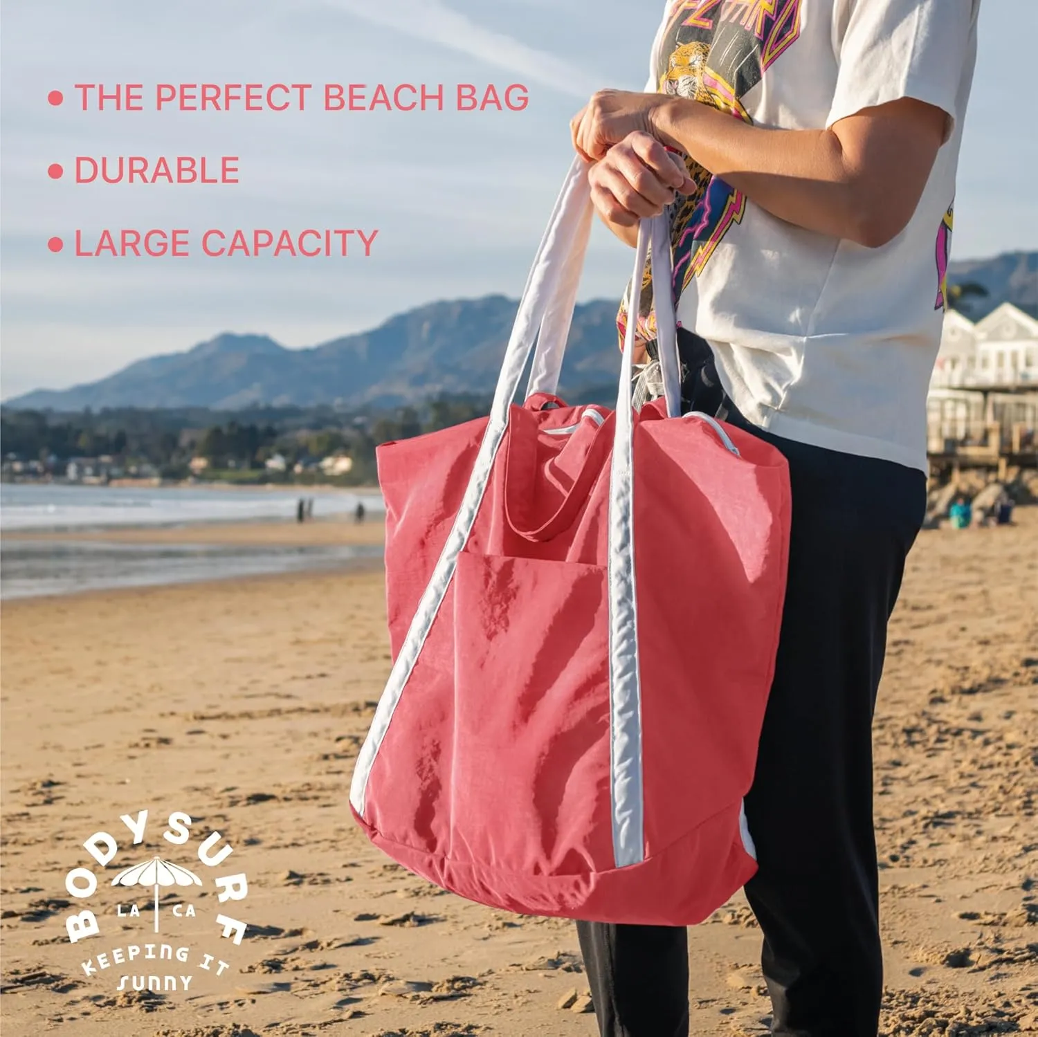 Packable Beach Bag Waterproof Sandproof - Lightweight & Foldable Travel Tote for Summer, Pool, Boat, Vacation, Gym