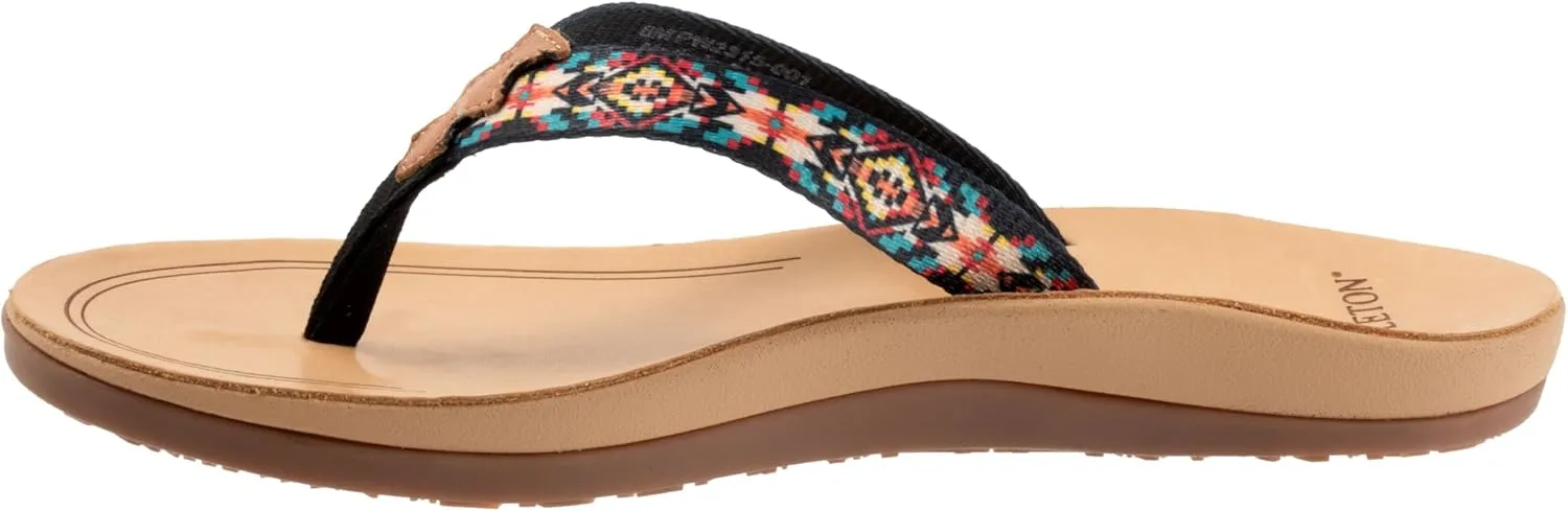 PENDLETON Women's Fire Legend Flip-Flop, Vibrant Fabric Upper, Rubber Sole, Cushioned Leather-Lined Footbed