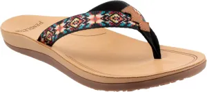 PENDLETON Women's Fire Legend Flip-Flop, Vibrant Fabric Upper, Rubber Sole, Cushioned Leather-Lined Footbed