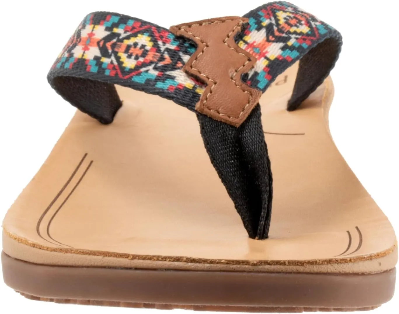 PENDLETON Women's Fire Legend Flip-Flop, Vibrant Fabric Upper, Rubber Sole, Cushioned Leather-Lined Footbed