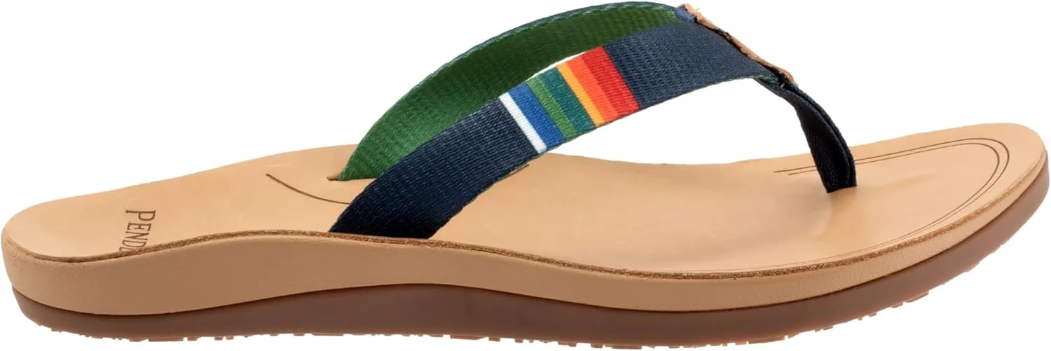 PENDLETON Women's Fire Legend Flip-Flop, Vibrant Fabric Upper, Rubber Sole, Cushioned Leather-Lined Footbed