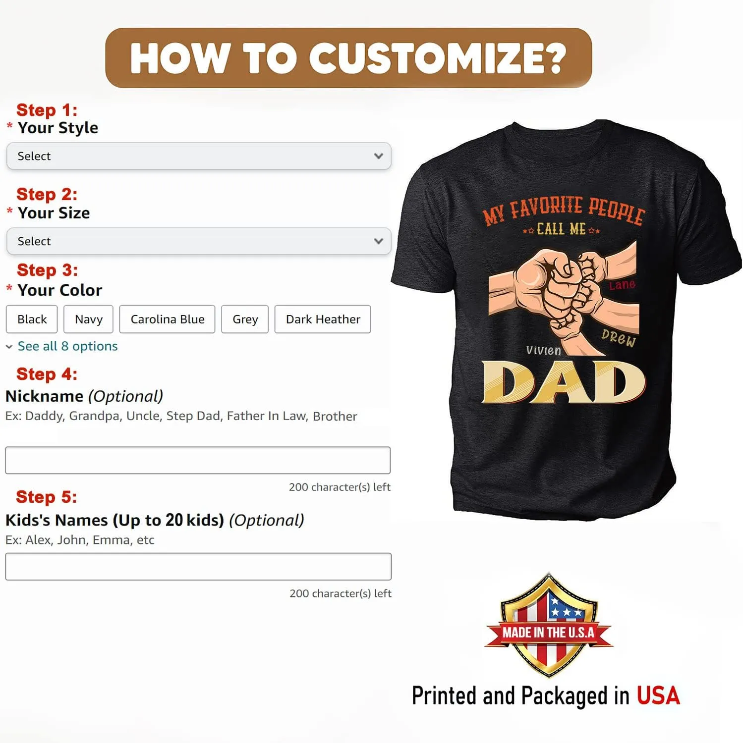 Personalized Team Dad Shirt, Custom Dad Shirts for Men, Dad Shirt Lifetime Member, Personalized Daddy Grandpa Shirt