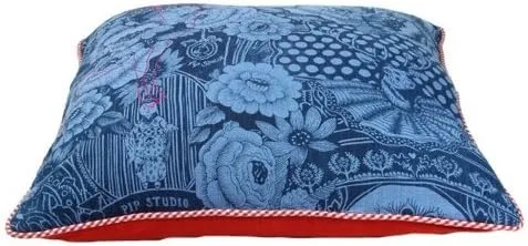 Pip Studio Home 24-Inch by 24-Inch Wallpower Cushion Cover,Denim