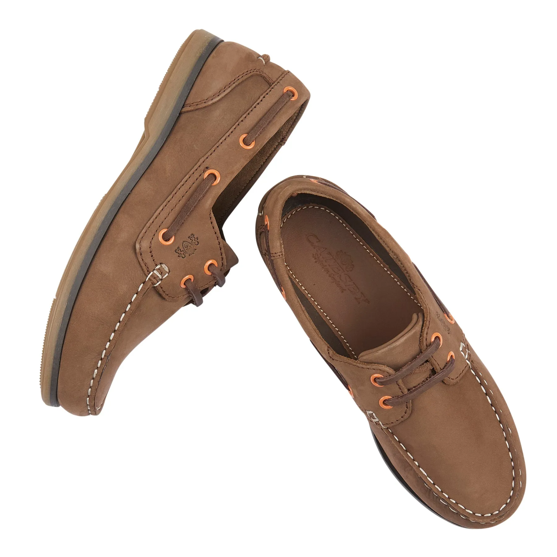 Pippa Women's Boat Shoes - TAUPE/ORANGE