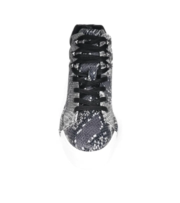 Platform Sneaker Buy-more-save-more Accessible High Snake New York Cecelia Top Leather Silow Black/White
