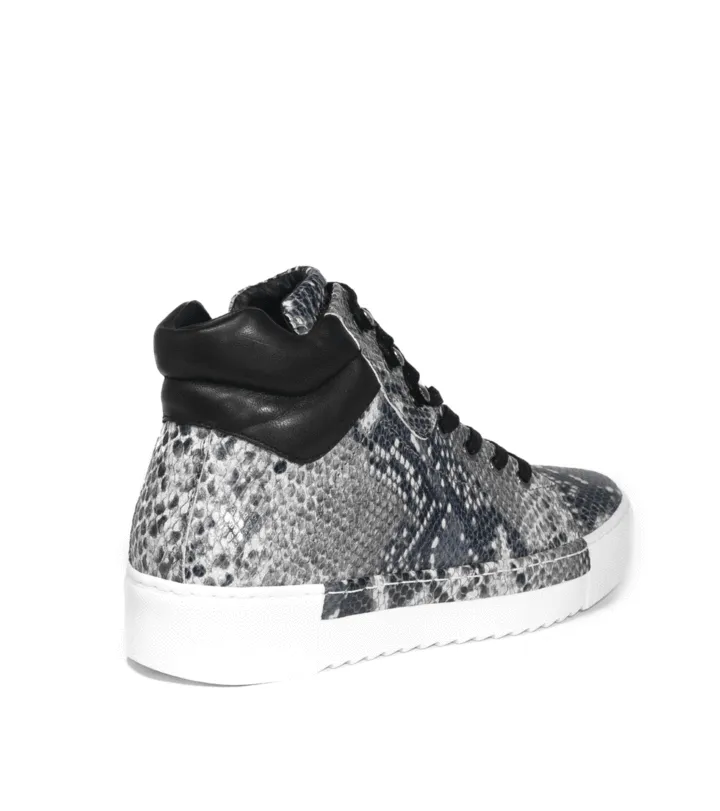 Platform Sneaker Buy-more-save-more Accessible High Snake New York Cecelia Top Leather Silow Black/White