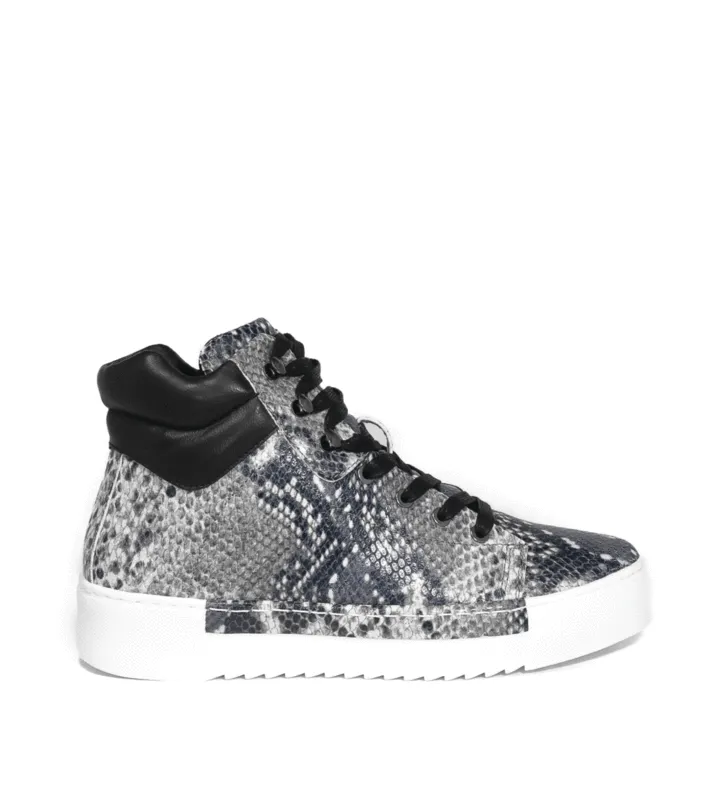 Platform Sneaker Buy-more-save-more Accessible High Snake New York Cecelia Top Leather Silow Black/White