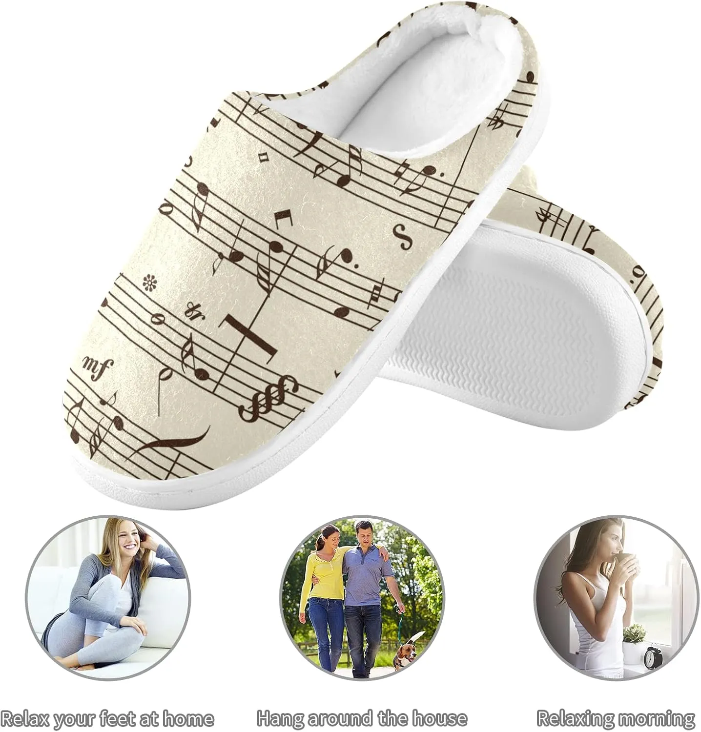Poeticcity Unisex Memory Foam House Slippers Non-Skid Soft Warm Sole Coral Fleece Slip-on Closed Toe Hand Free Shoes for Bedroom Travel 6-17