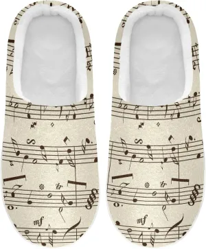 Poeticcity Unisex Memory Foam House Slippers Non-Skid Soft Warm Sole Coral Fleece Slip-on Closed Toe Hand Free Shoes for Bedroom Travel 6-17