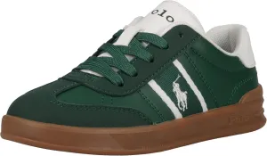 POLO RALPH LAUREN Heritage Court III T-Toe Child DK Green/White M010 Sneaker, 1 US Unisex Little Kid