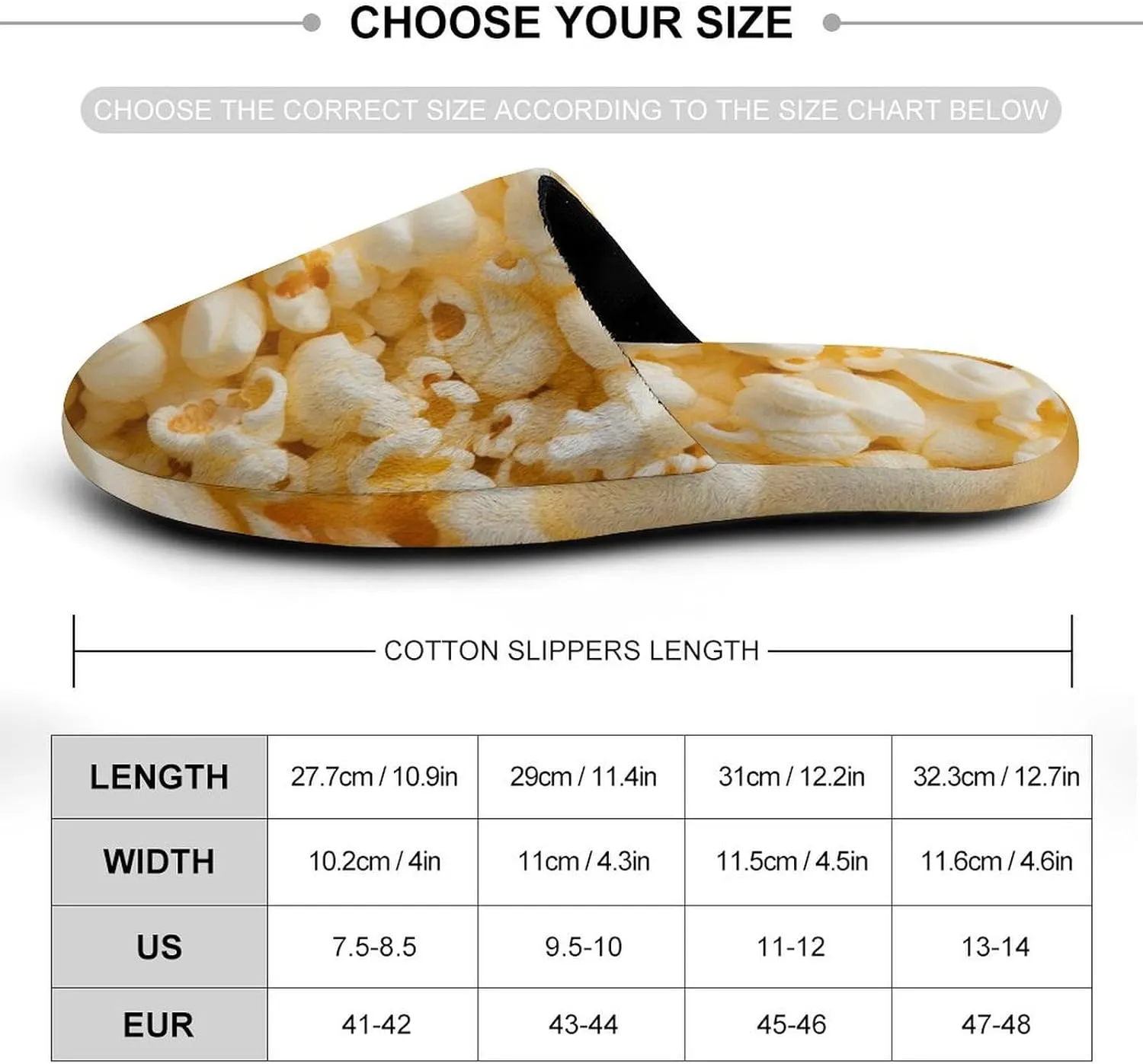 Popcorn Men's Flannel House Slippers Warm Slip On Home Shoes for Indoor And Outdoor