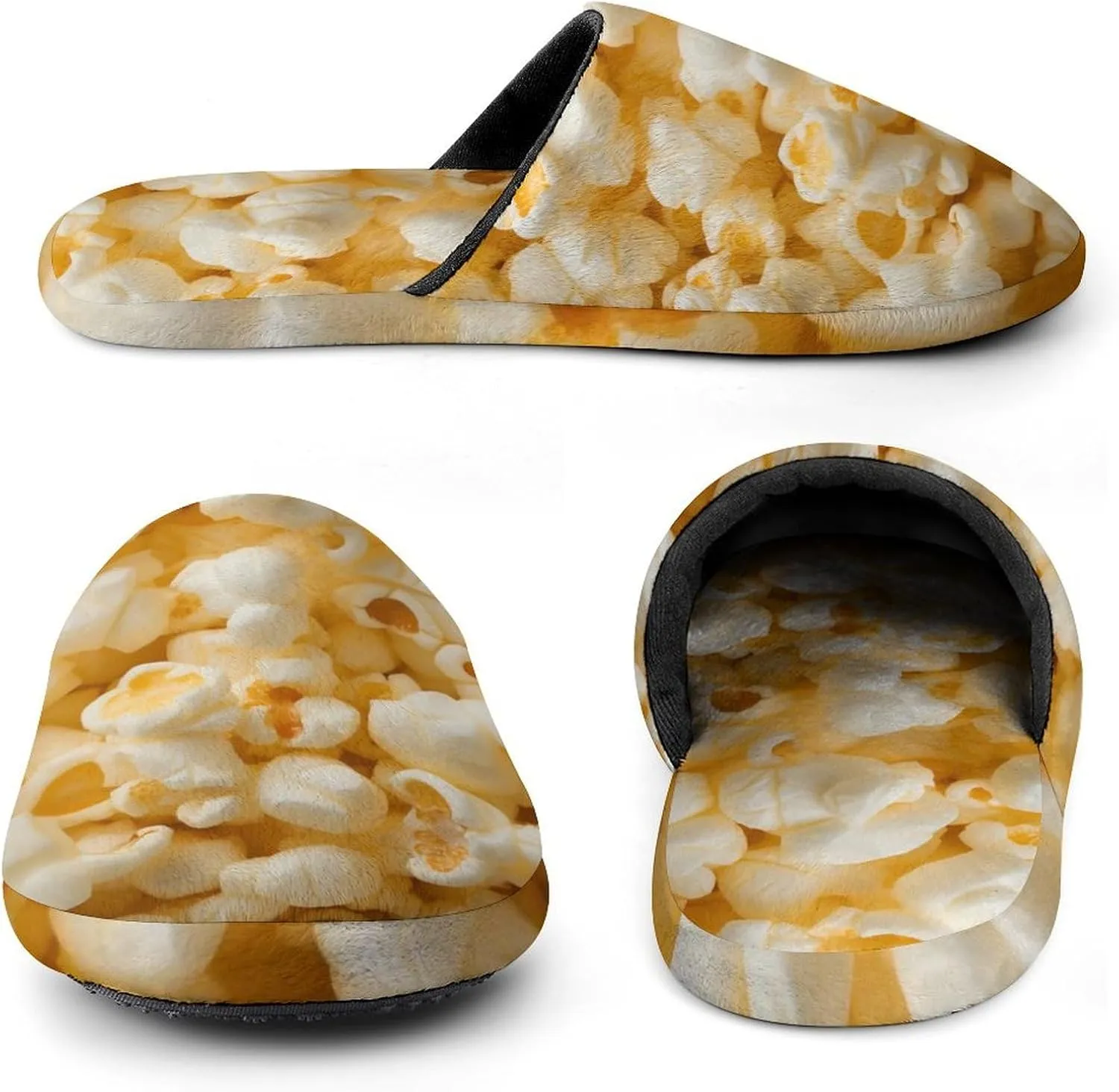 Popcorn Men's Flannel House Slippers Warm Slip On Home Shoes for Indoor And Outdoor