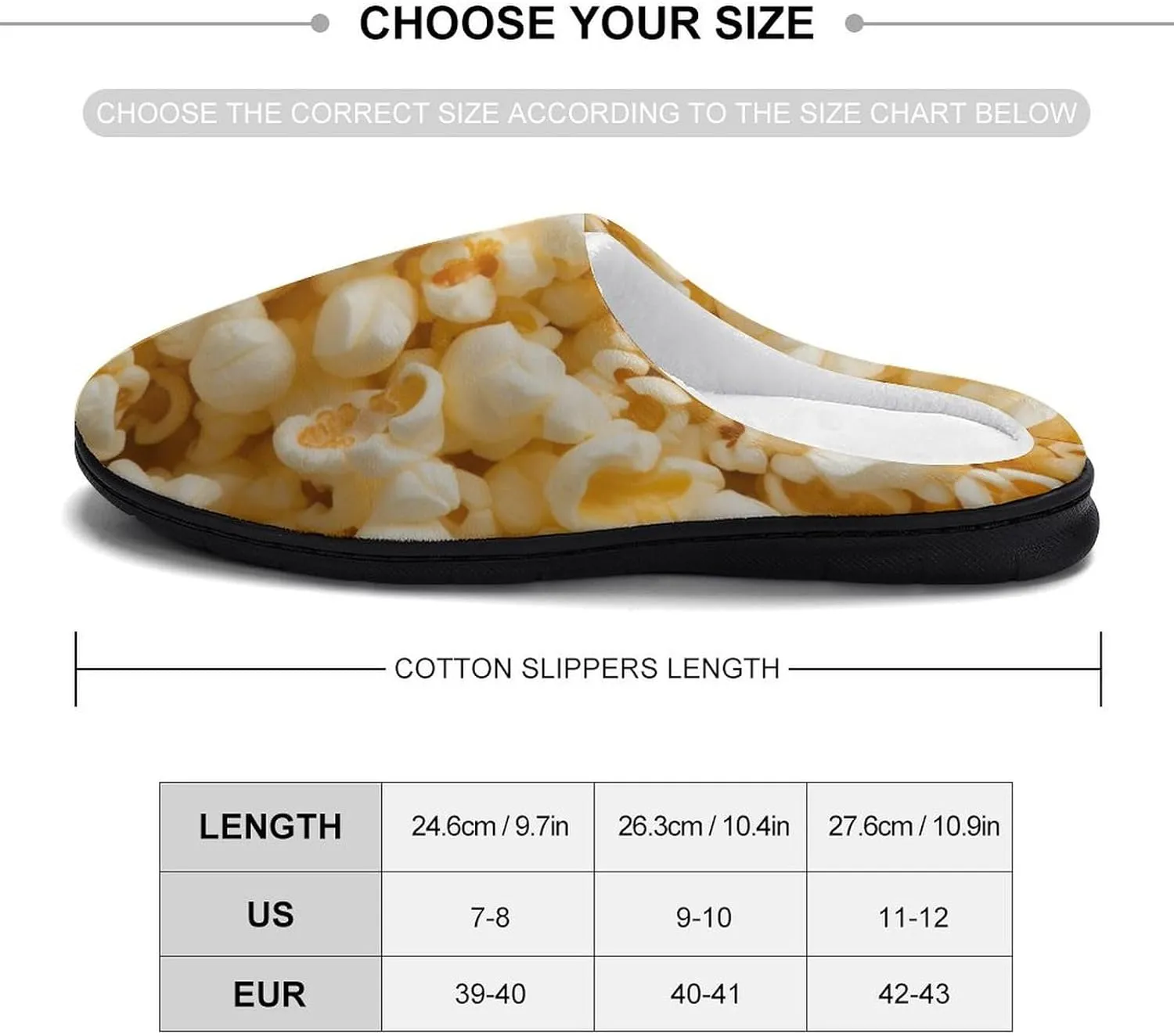 Popcorn Women's Cotton House Slippers Warm Memory Foam Home Slip Shoes On for Indoor and Outdoor
