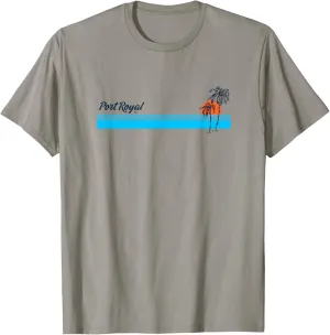 Port Royal SC Vintage 70s Palm Trees Design T-Shirt