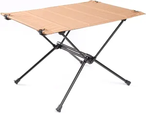 Portable Folding Camping Table Lightweight Aluminum Picnic Table for Outdoor Travel BBQ Computer Desk Bed Desk Black