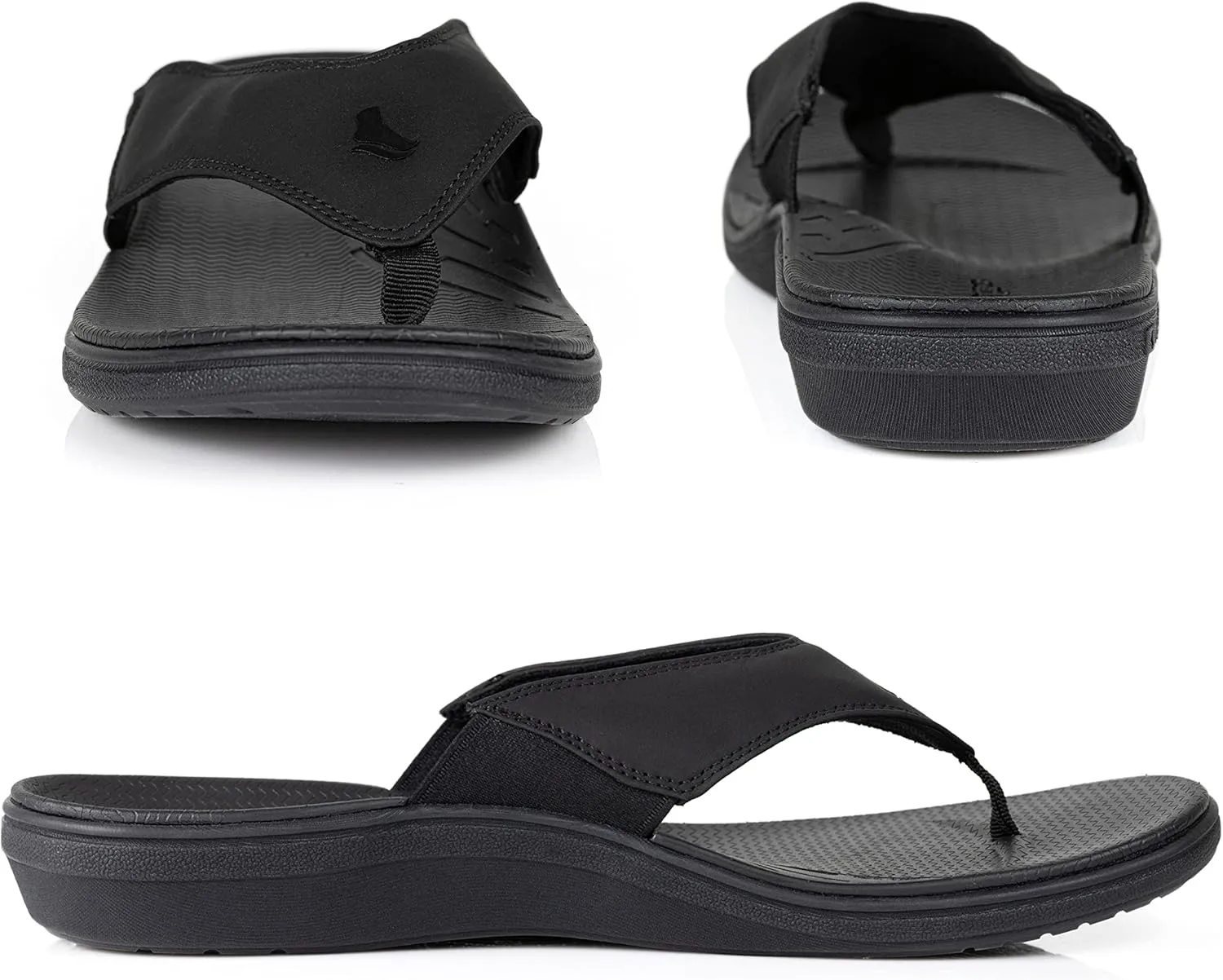 PowerStep Men's Arch Support Orthotic Flip Flop Sandals with Shock Absorbing Sole, Lightweight Non-Slip Tread
