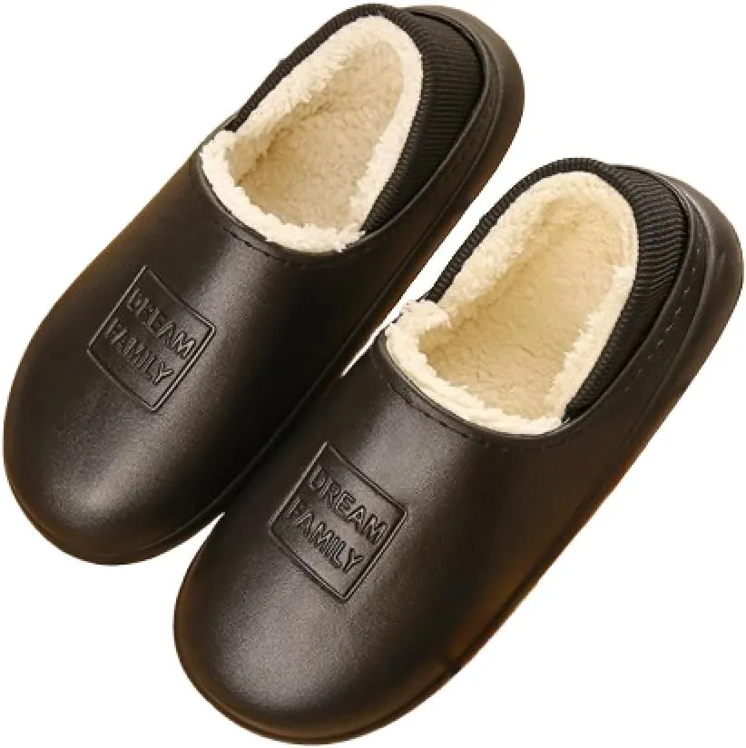 Premium Comfort Closed Back Thermal EVA Non Slip Men's Fuzzy House Slippers Inddor Soft Warm Shoes Cushion Sole