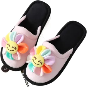 Premium Comfort Thermal Cute Heart Sunflower Non Slip Women's Fuzzy House Slippers Indoor Soft Warm Kawaii Furry Shoes
