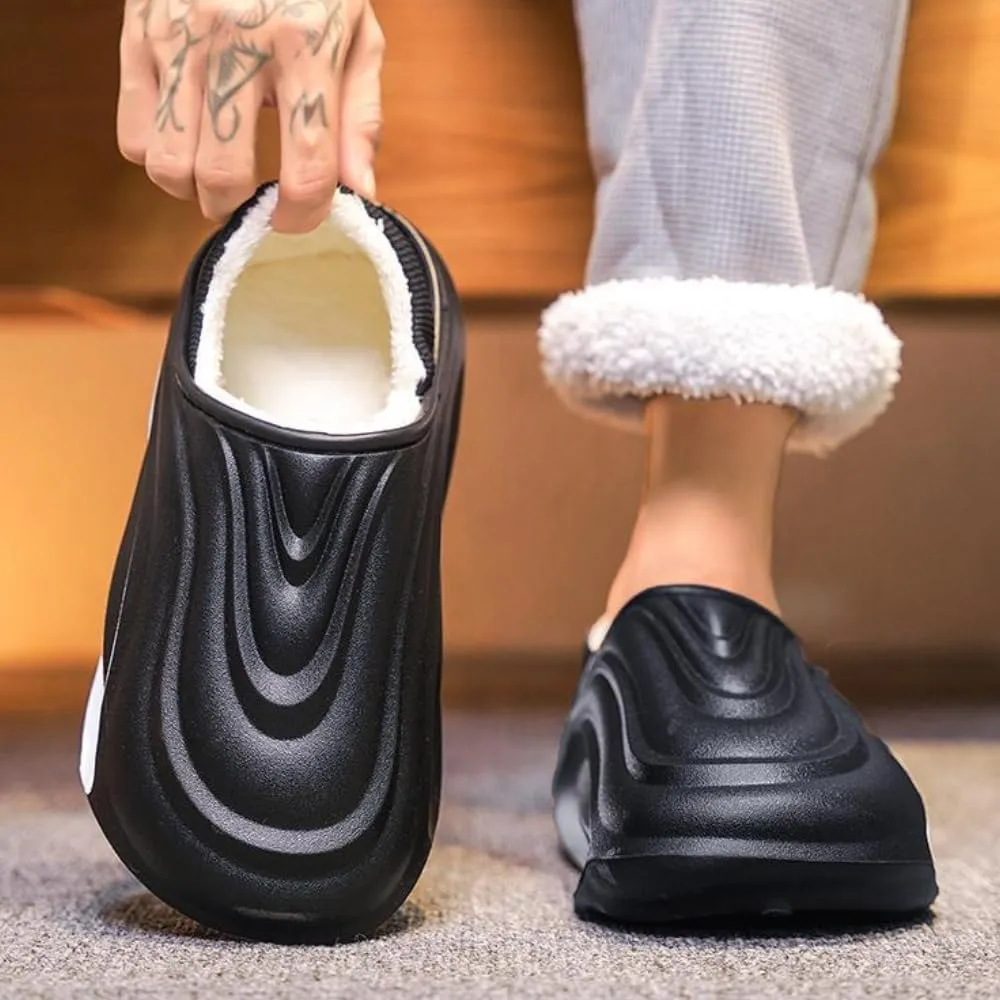 Premium Comfort Thermal EVA Closed Back Non Slip Men's Fuzzy House Slippers Inddor Soft Warm Home Furry Shoes