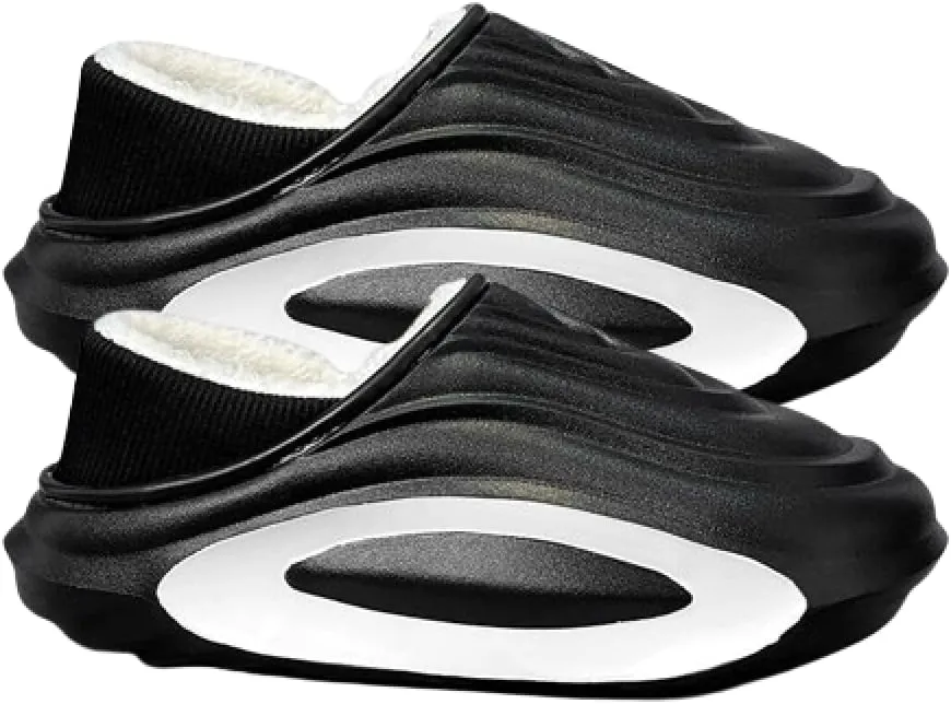Premium Comfort Thermal EVA Closed Back Non Slip Men's Fuzzy House Slippers Inddor Soft Warm Home Furry Shoes