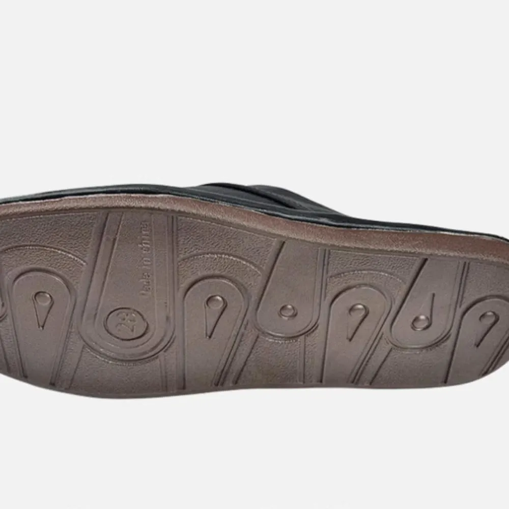 Premium Comfort Thermal Full Leather Non Slip Men's House Slippers Inddor Outdoor Soft Warm Shoes Plus Size