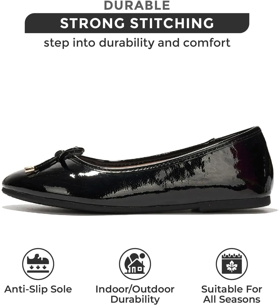 Project Cloud Ballet Flats Shoes for Women, Casual Womens Shoes Dressy w/Memory Foam Insole, for Mom Flats for Women Footwear, Womens Dresses Shoes (Ellison)