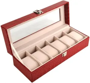 PU Leather Watch Box Transparent Cover Storage Box Jewelry Box Set Watch Display Box