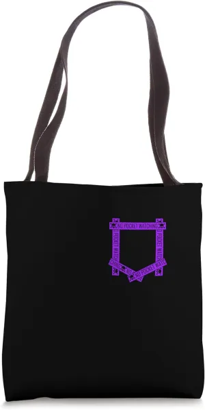 Purple Absolutely No Pocket Watching! Purple Graphic Tote Bag