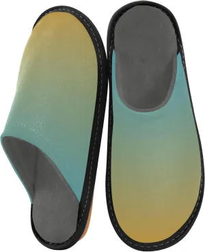Purple Yellow Gradient House Slippers for Women Men Non-Slip Slip On Slippers
